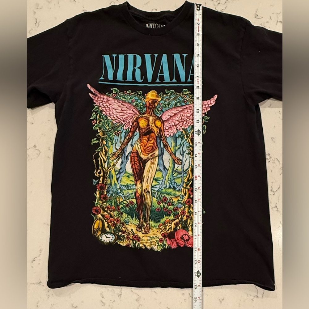 Nirvana In Utero Graphic T-shirt Black Short Sleeve Music Women’s Medium - Picture 3 of 5